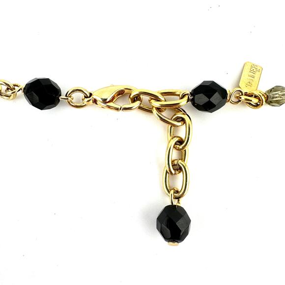 20” Tanner Gold Tone Black Smoky Gray Chacha Cluster Crystal Beaded Necklace - Picture 6 of 6